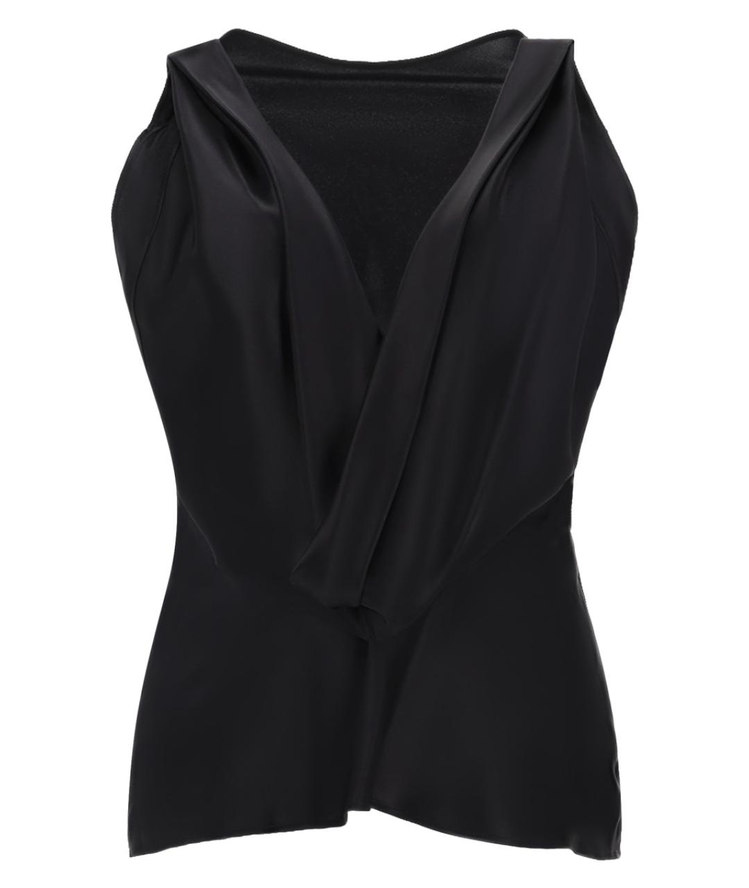 NINA RICCI Черная шелковая блузы, фото 1