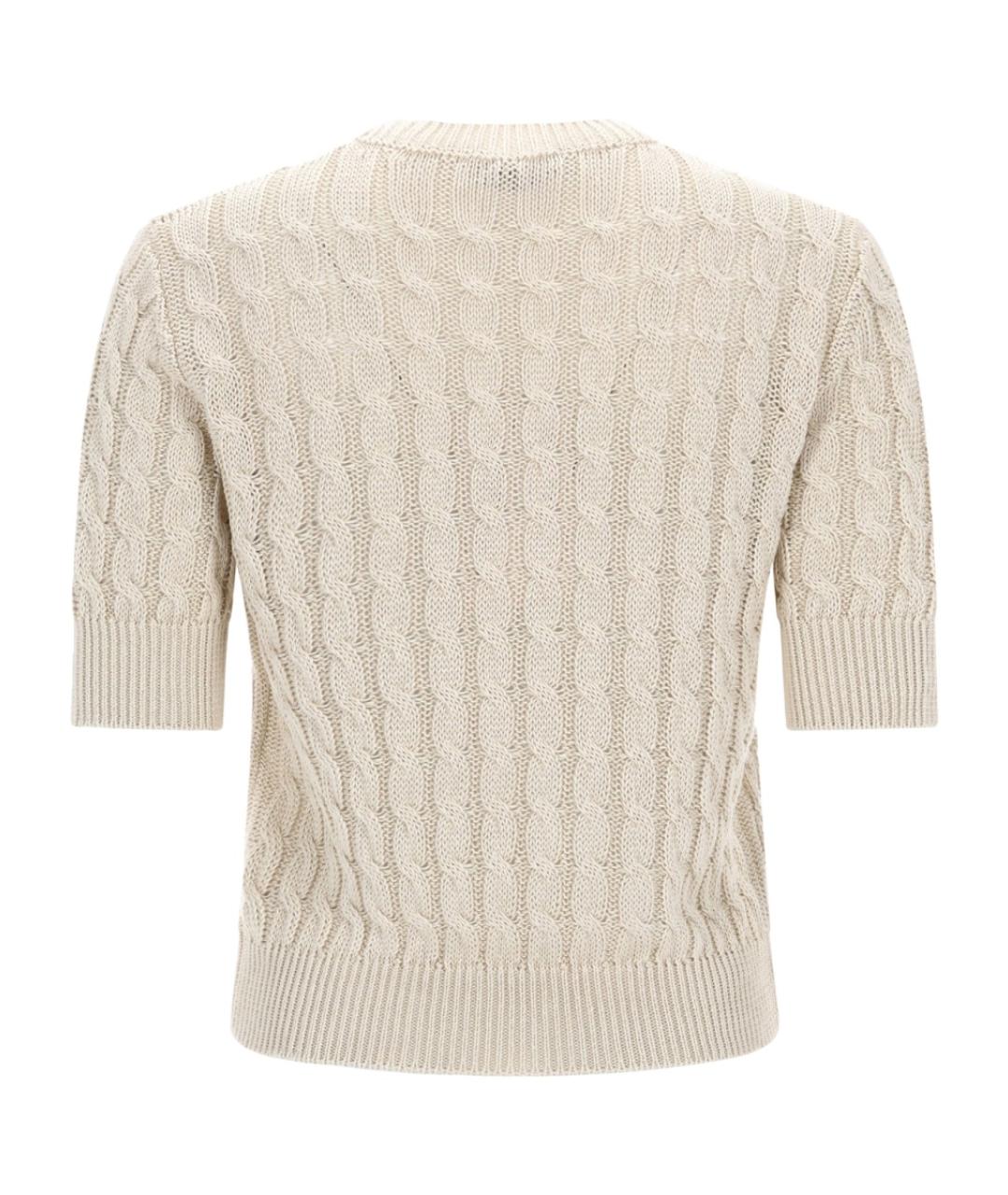 MAX MARA Бежевый льняной джемпер / свитер, фото 2