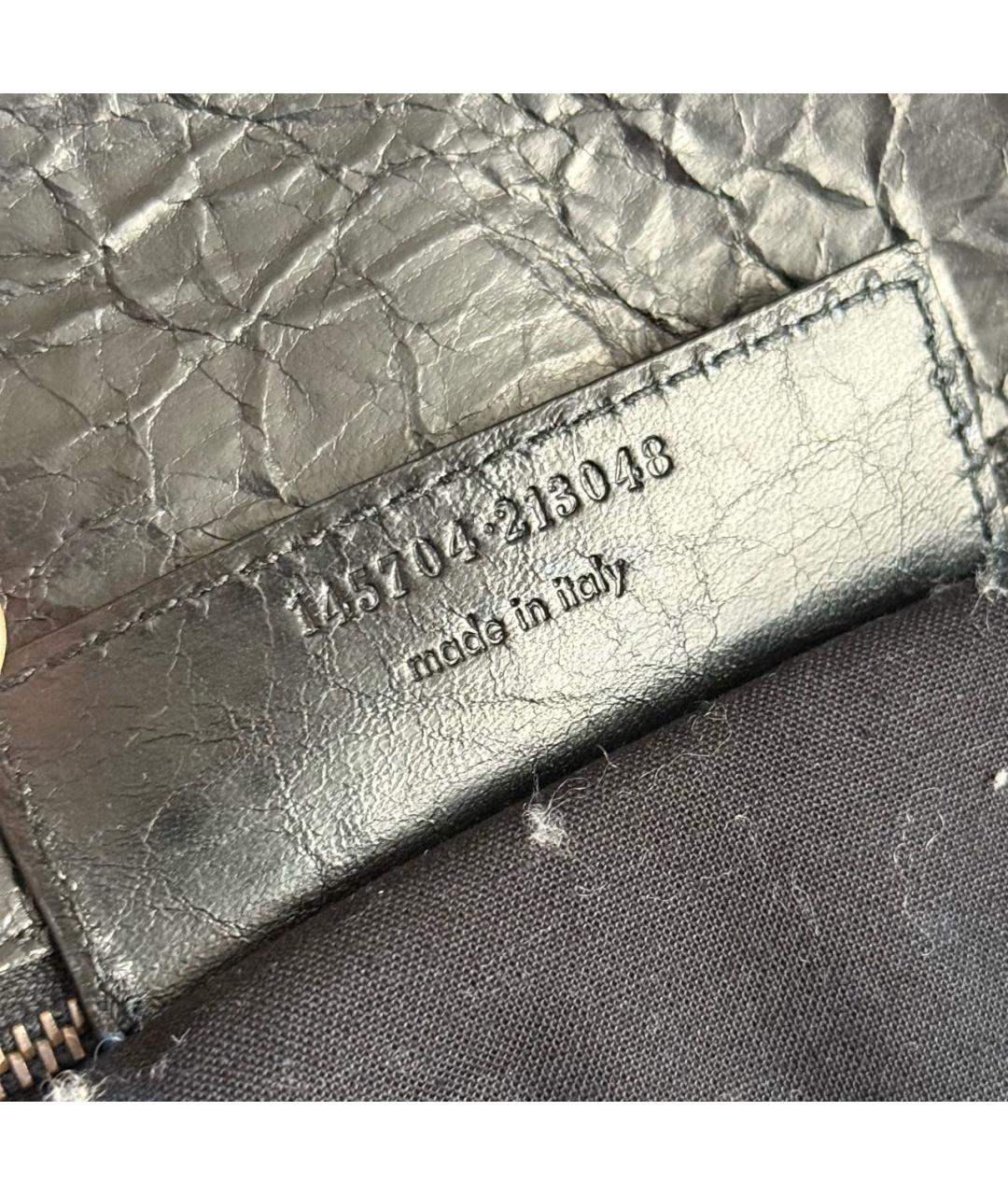 BALENCIAGA Черная кожаная сумка с короткими ручками, фото 5