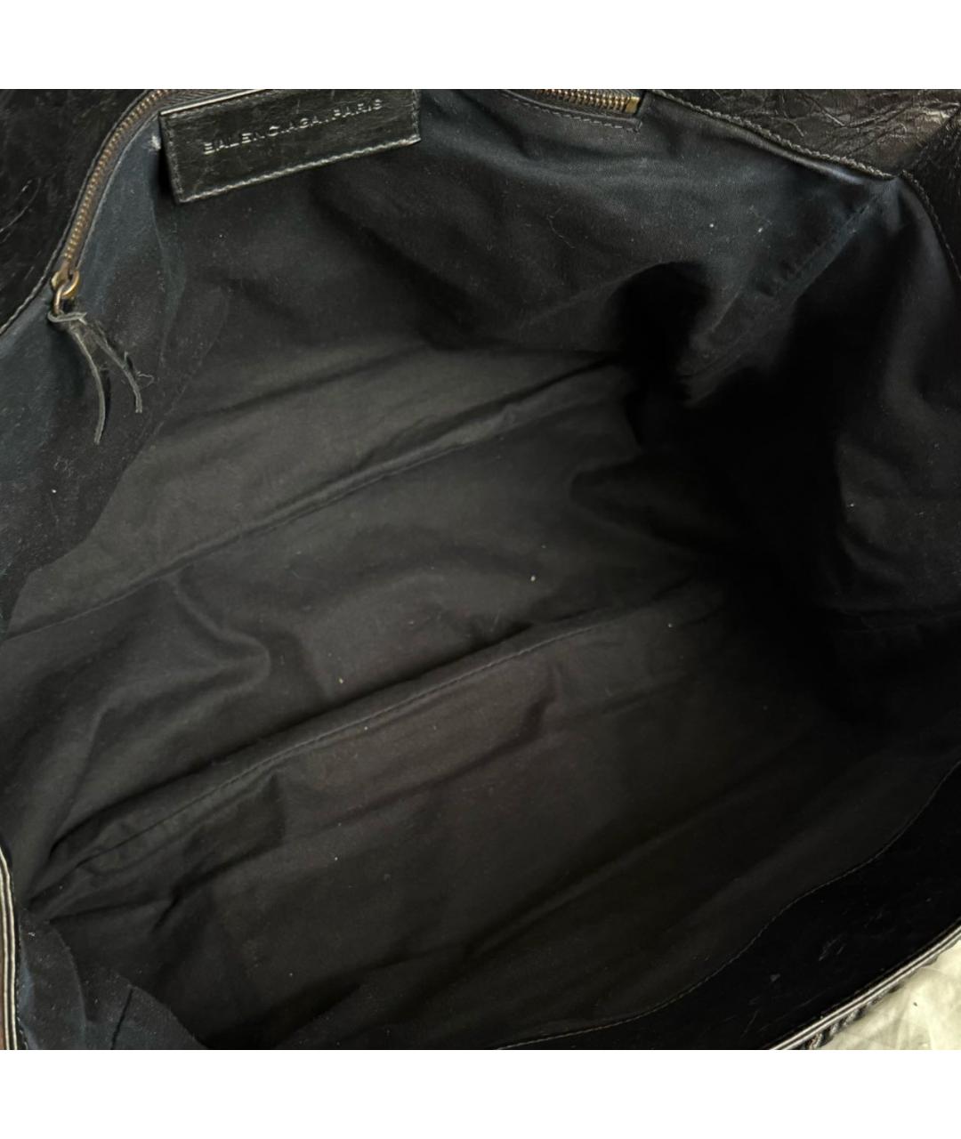 BALENCIAGA Черная кожаная сумка с короткими ручками, фото 6