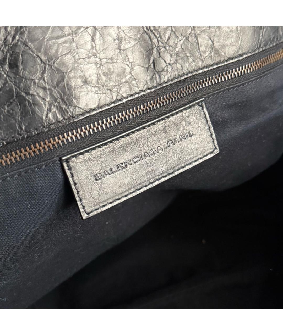 BALENCIAGA Черная кожаная сумка с короткими ручками, фото 4