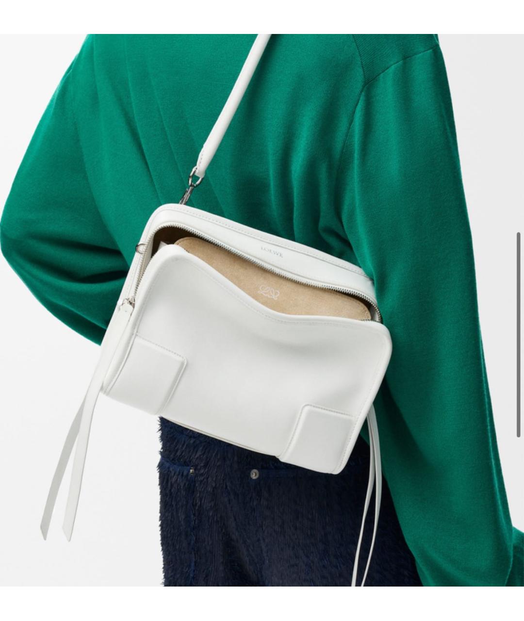 LOEWE Белая кожаная сумка тоут, фото 3