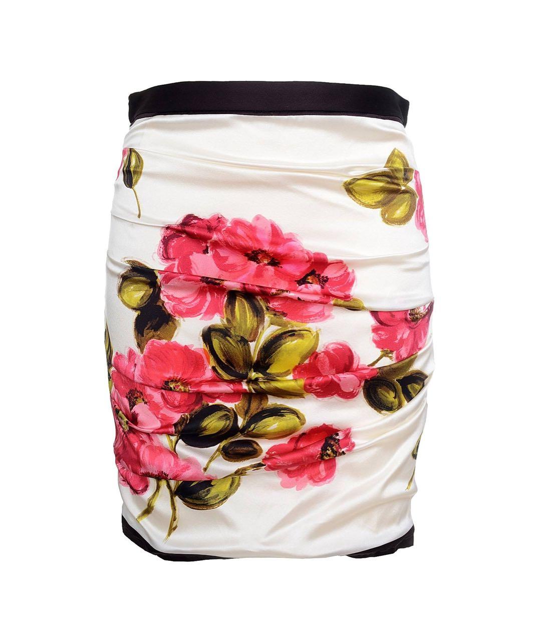 DOLCE&GABBANA Мульти шелковая юбка мини, фото 9