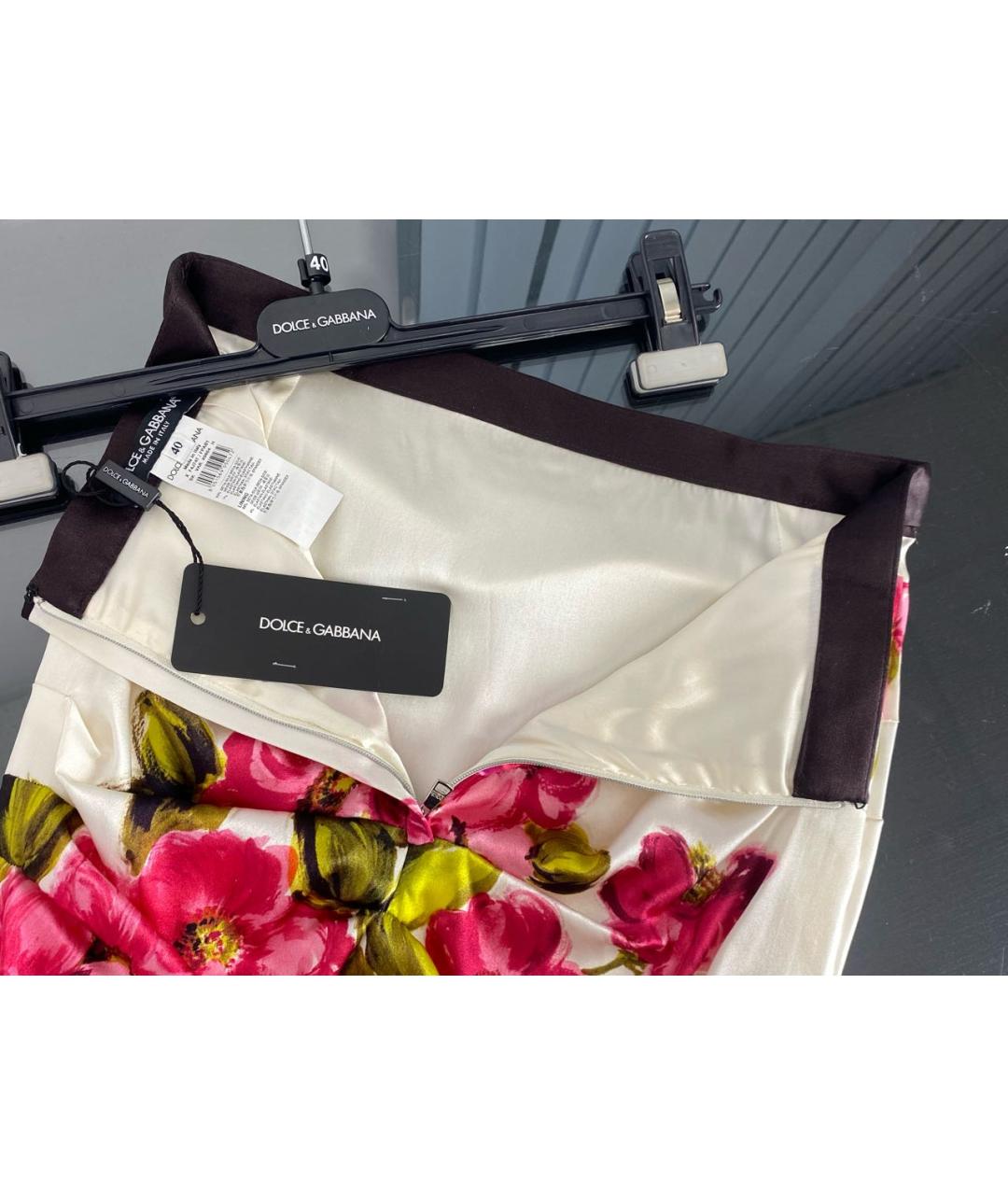 DOLCE&GABBANA Мульти шелковая юбка мини, фото 3