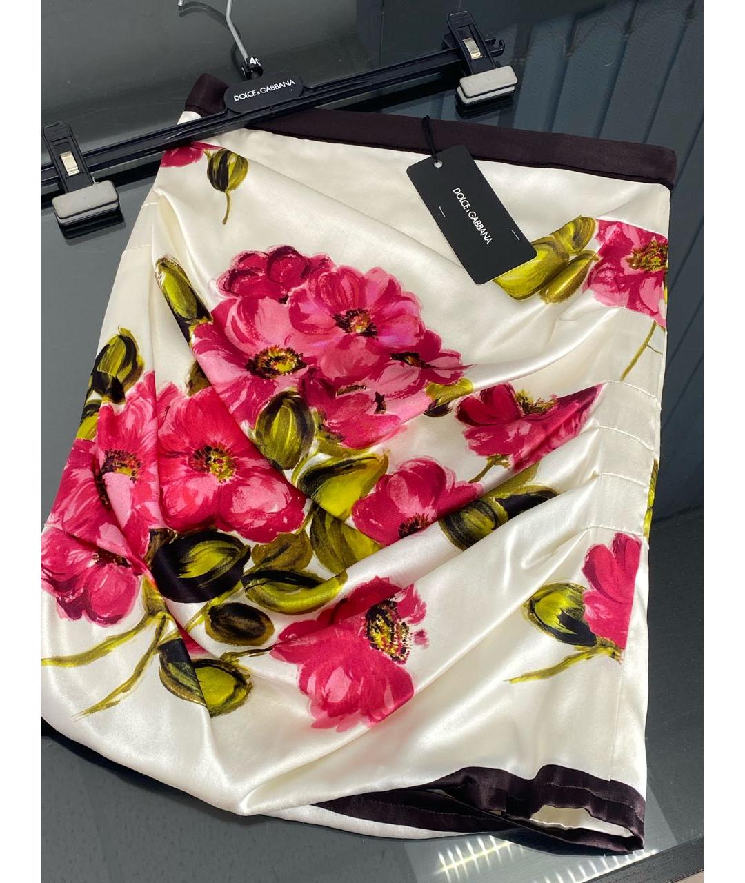 DOLCE&GABBANA Мульти шелковая юбка мини, фото 5