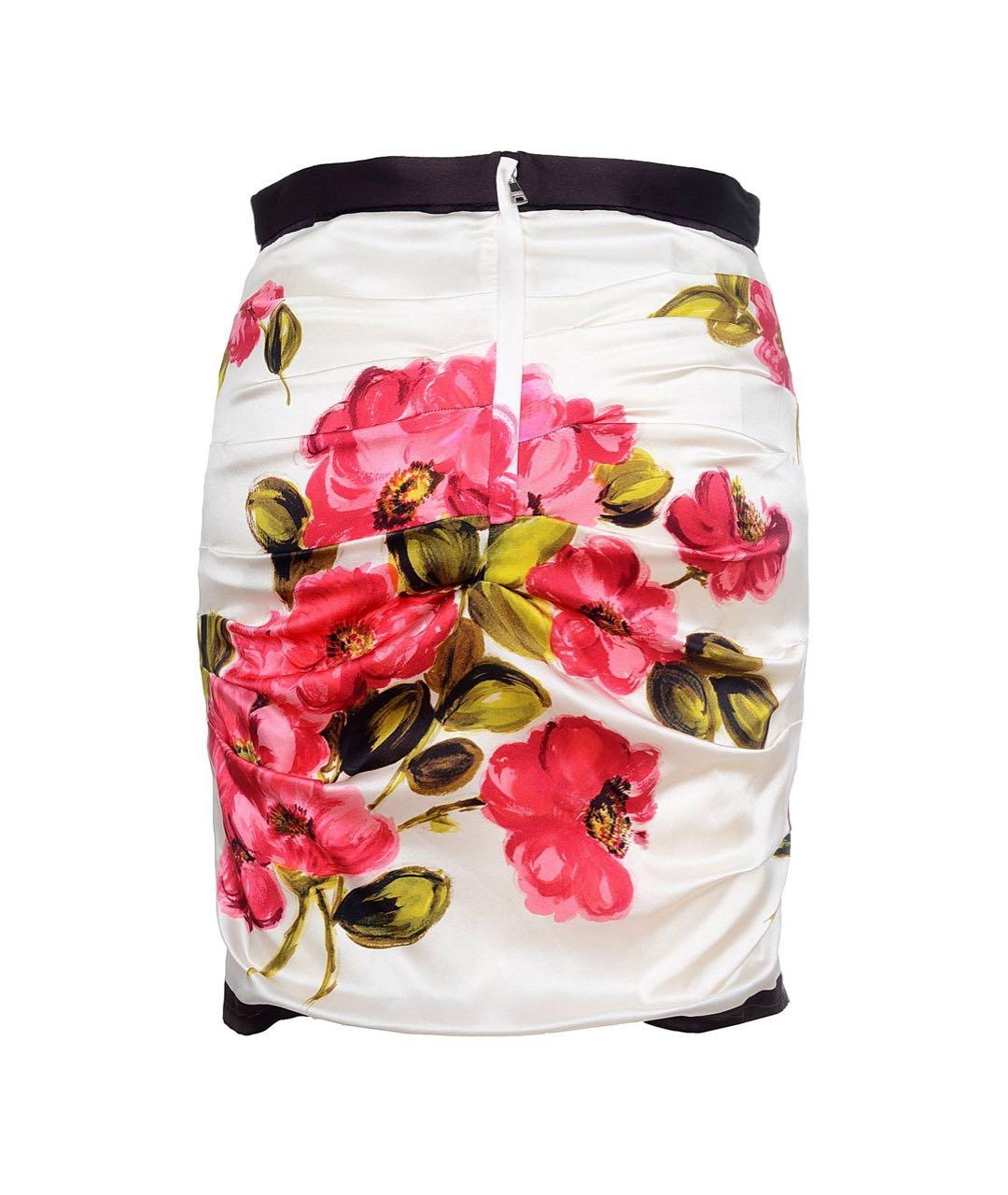 DOLCE&GABBANA Мульти шелковая юбка мини, фото 2