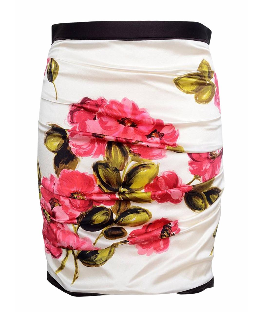 DOLCE&GABBANA Мульти шелковая юбка мини, фото 1