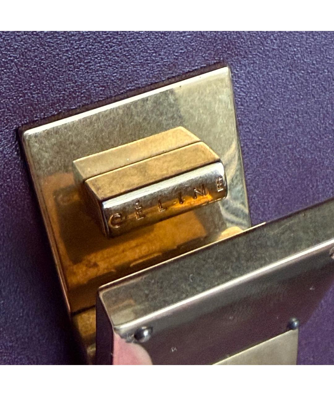 CELINE Бордовая кожаная сумка через плечо, фото 4