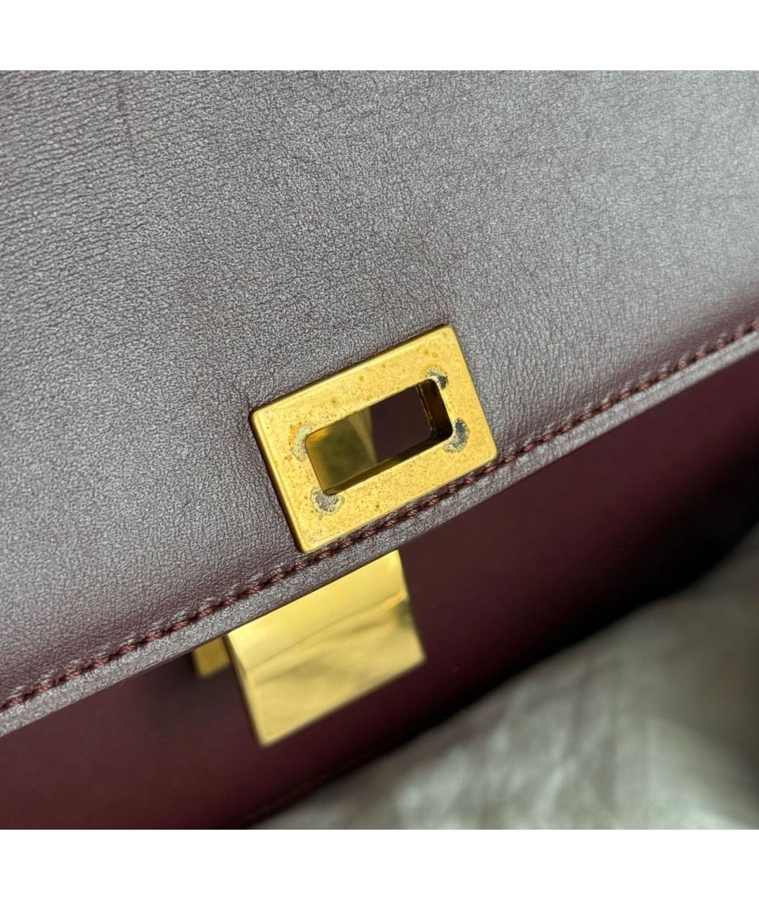 CELINE Бордовая кожаная сумка через плечо, фото 5