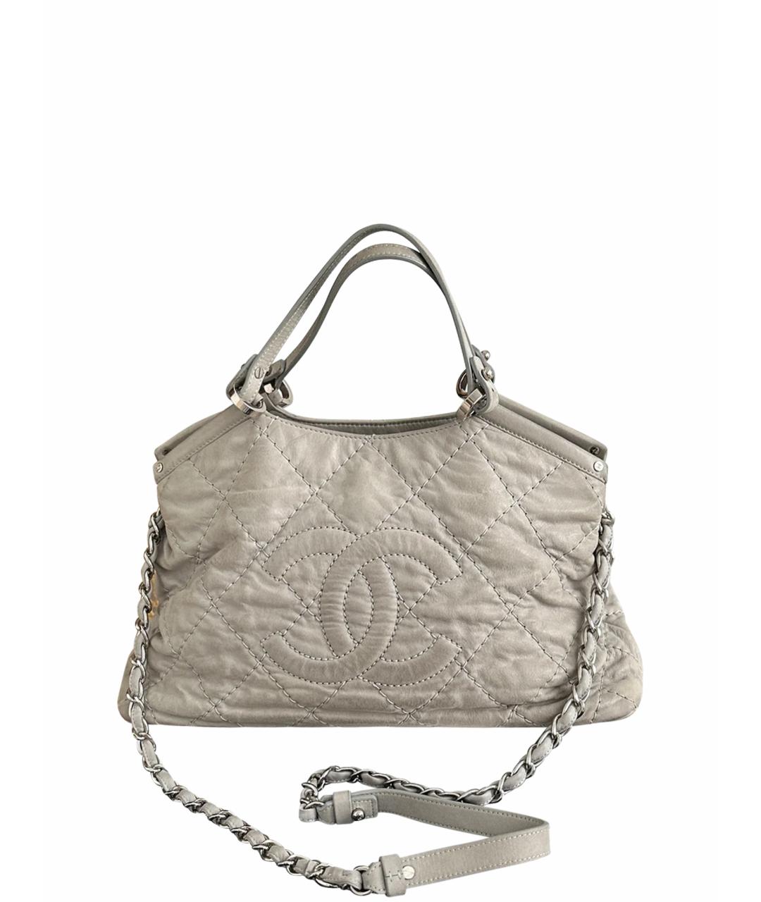 CHANEL Бежевая кожаная сумка тоут, фото 1