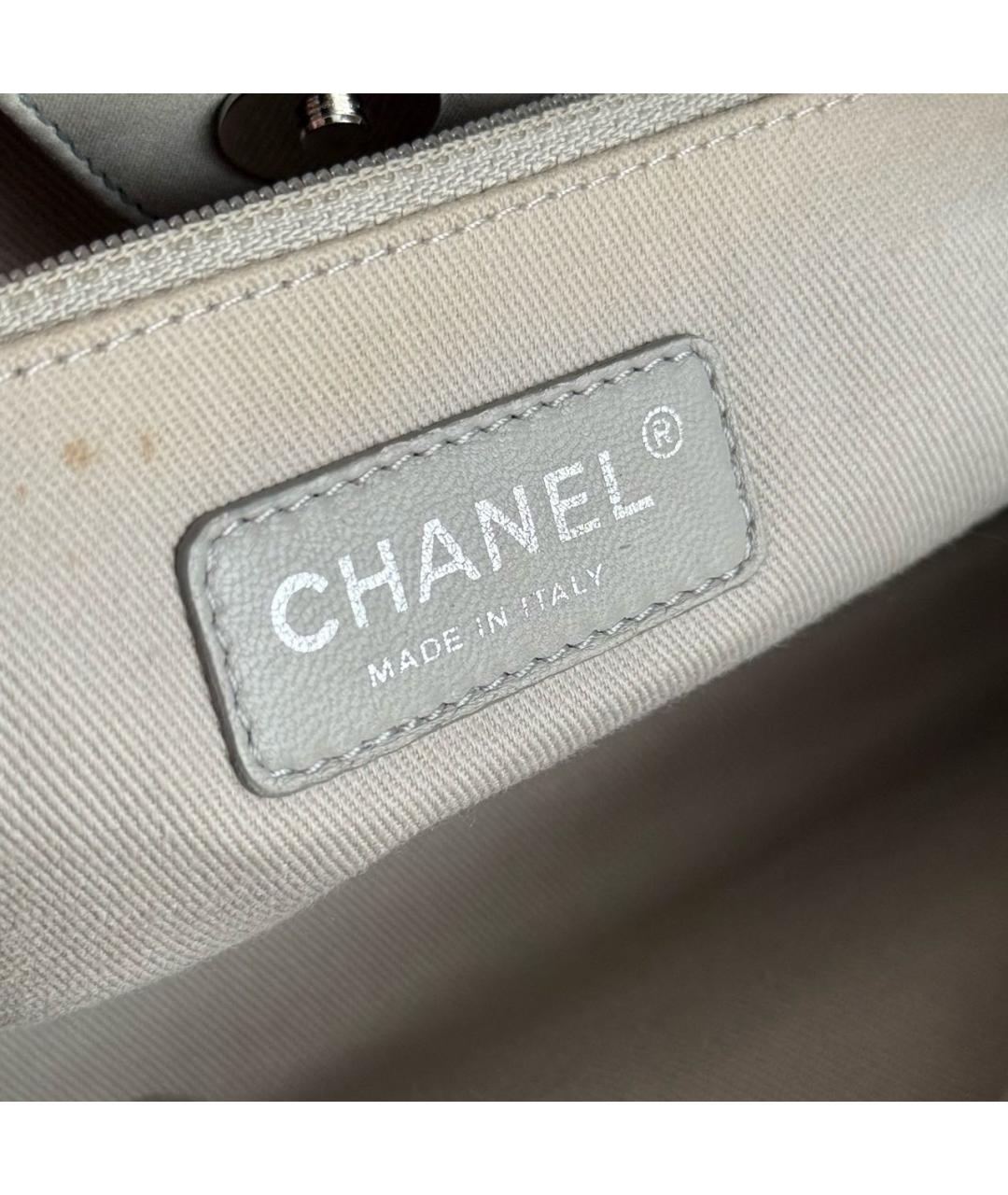 CHANEL Бежевая кожаная сумка тоут, фото 5