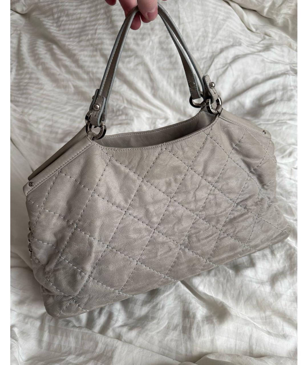 CHANEL Бежевая кожаная сумка тоут, фото 3