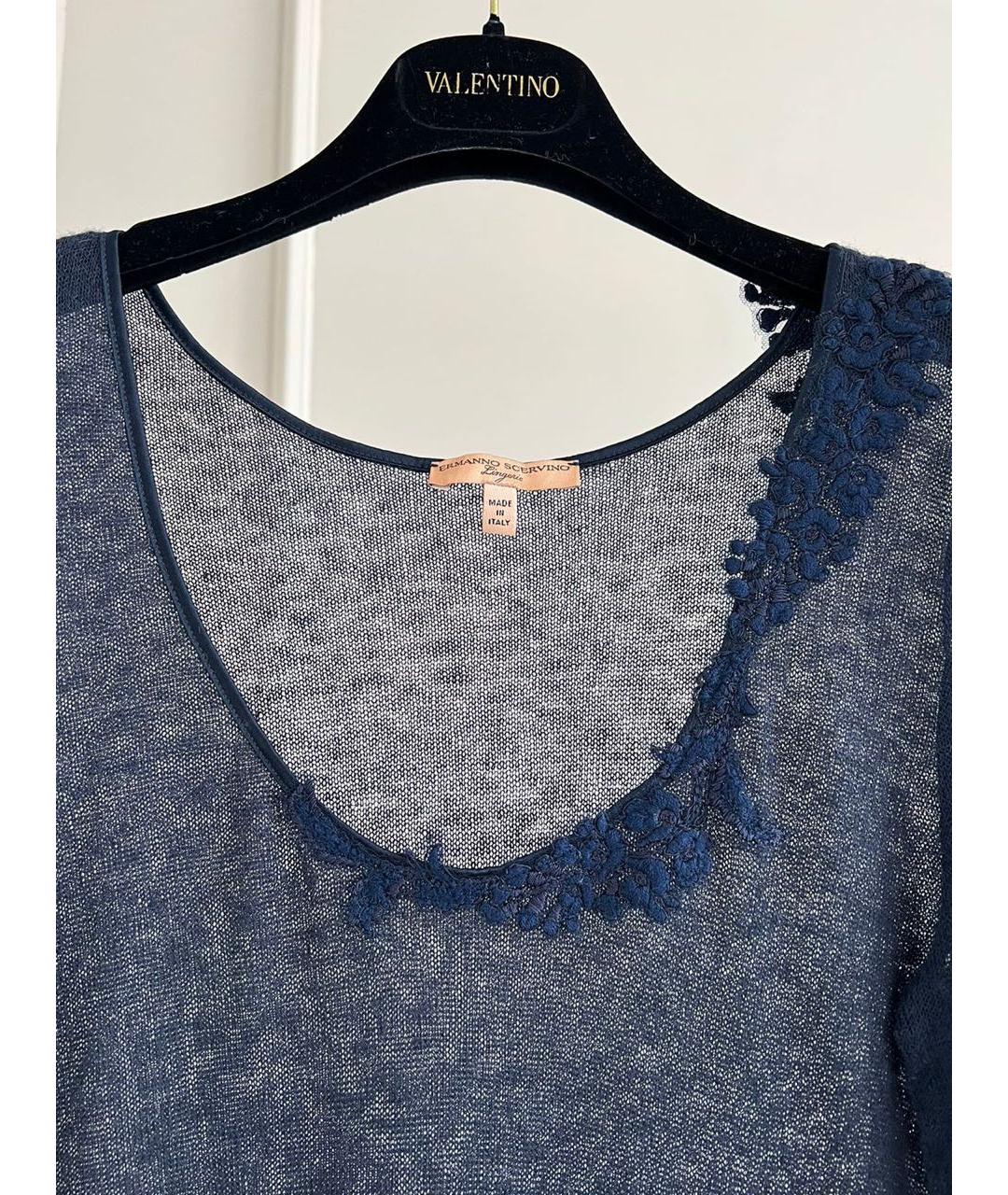 ERMANNO SCERVINO Темно-синий джемпер / свитер, фото 4