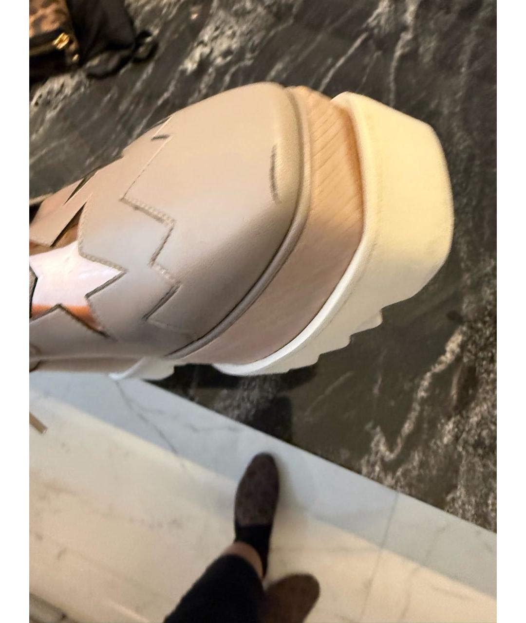 STELLA MCCARTNEY Бежевые кожаные брогги и оксфорды, фото 5