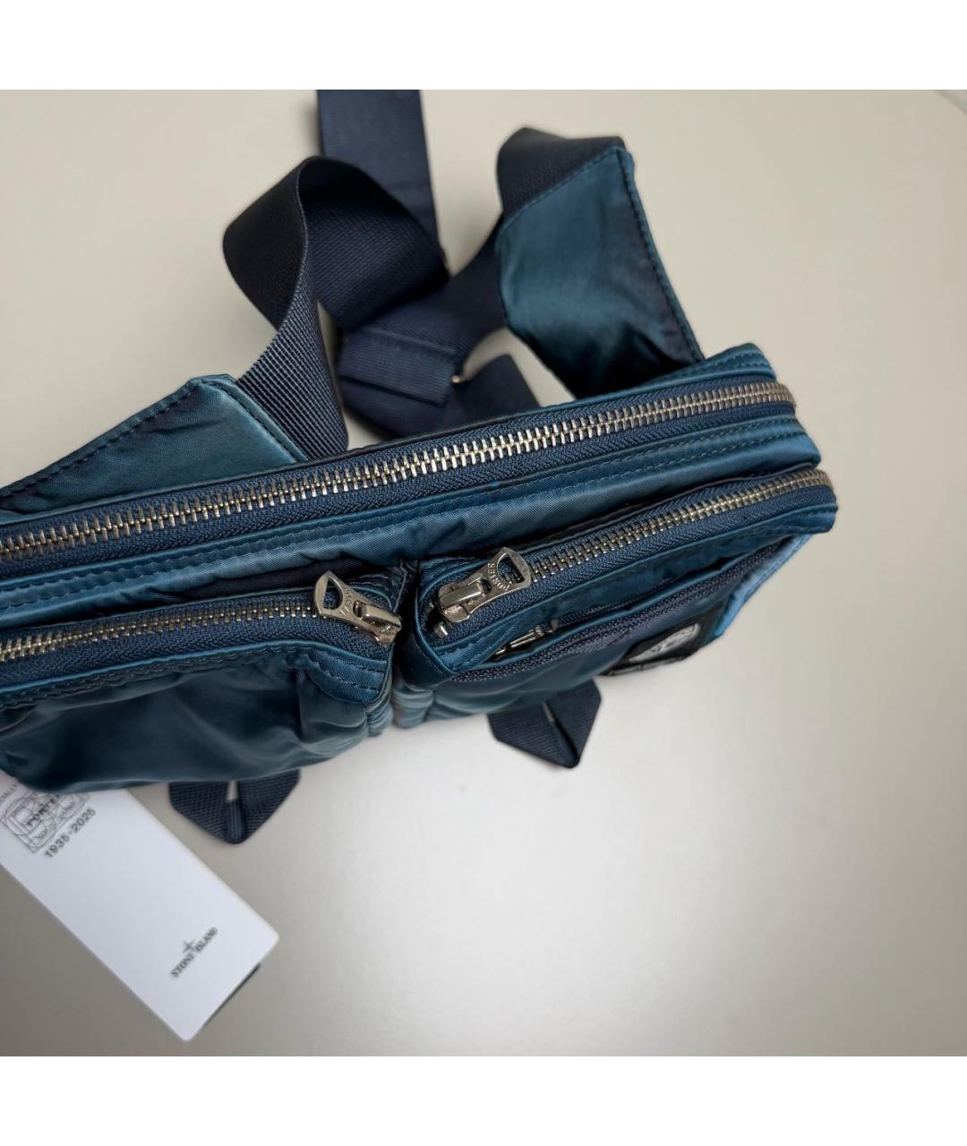 STONE ISLAND Синяя поясная сумка, фото 3