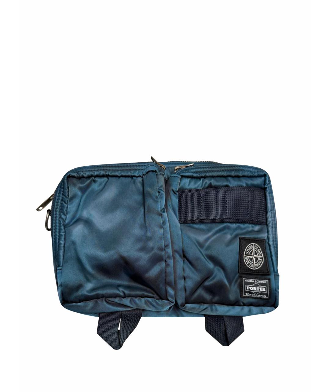 STONE ISLAND Синяя поясная сумка, фото 9
