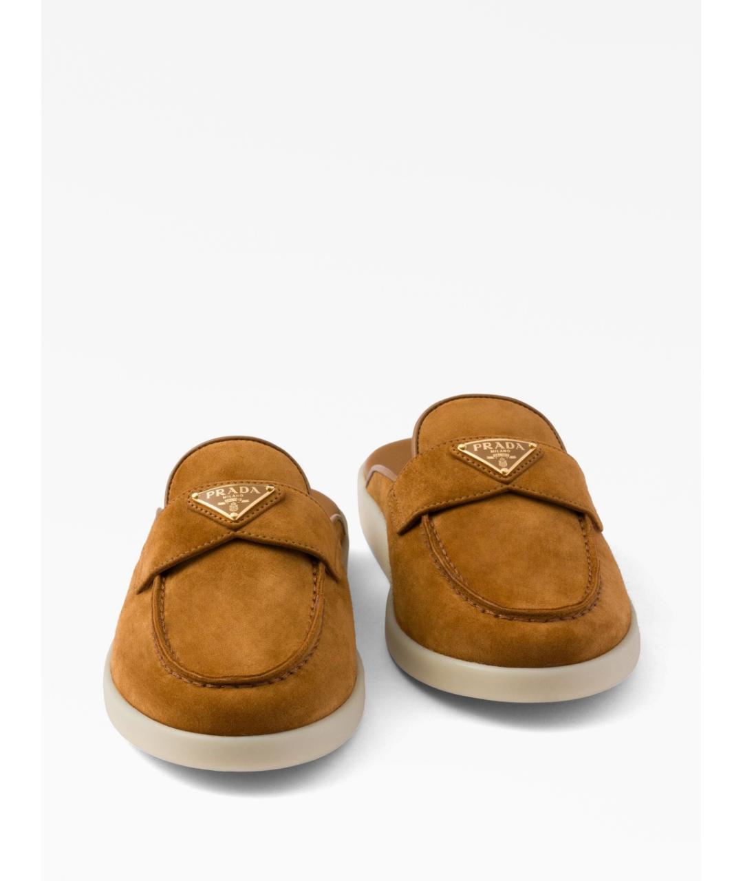 PRADA Бежевые кожаные мюли, фото 3