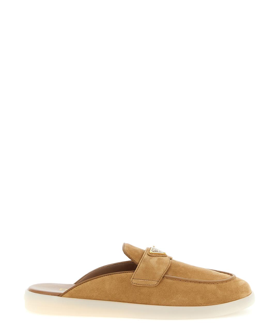 PRADA Бежевые кожаные мюли, фото 1