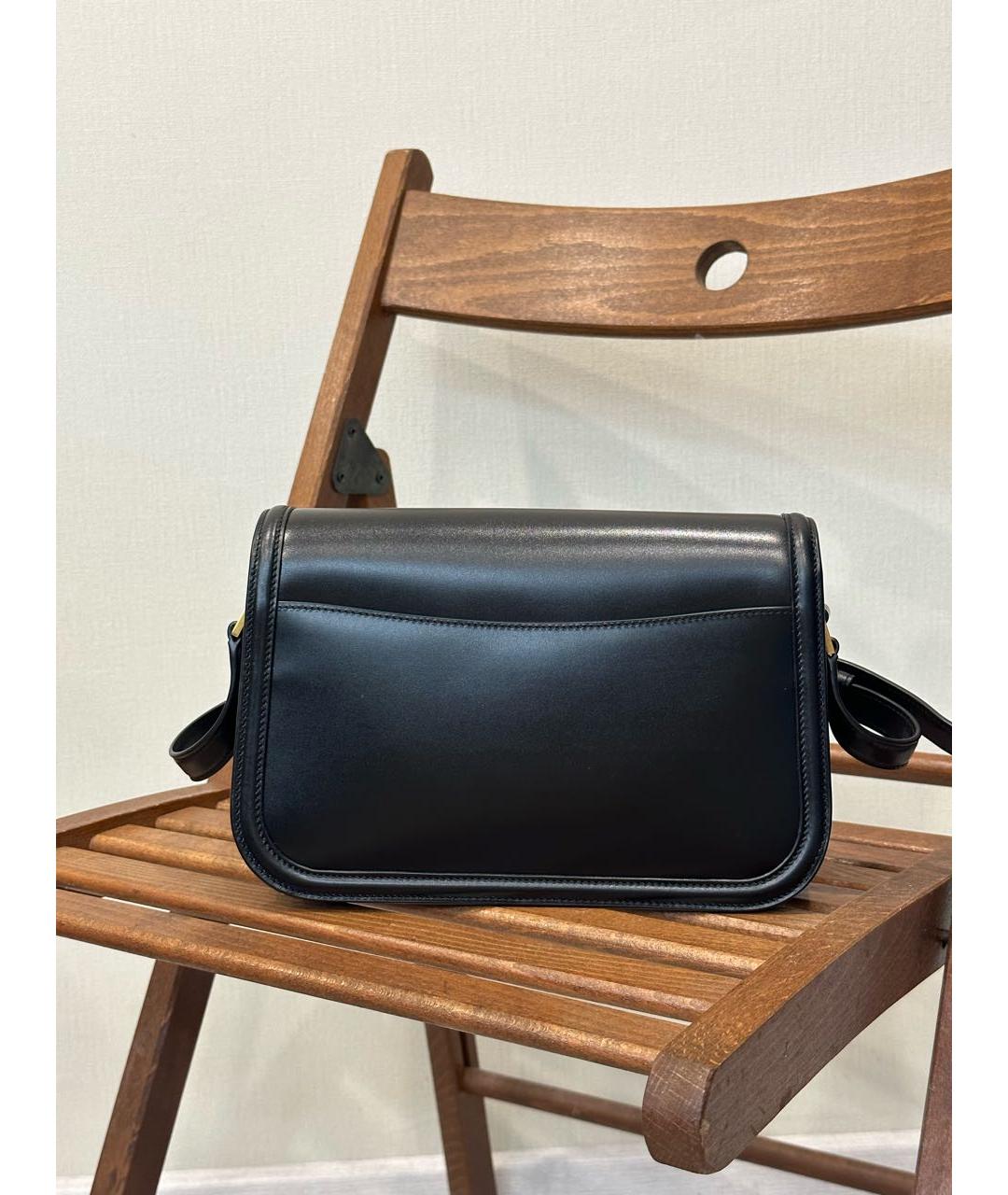 SAINT LAURENT Черная кожаная сумка через плечо, фото 5