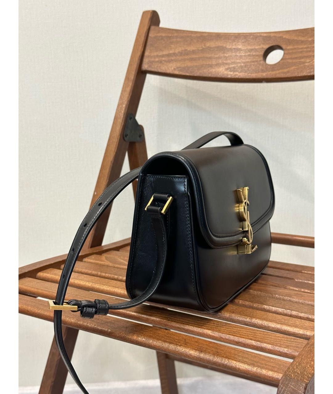 SAINT LAURENT Черная кожаная сумка через плечо, фото 3