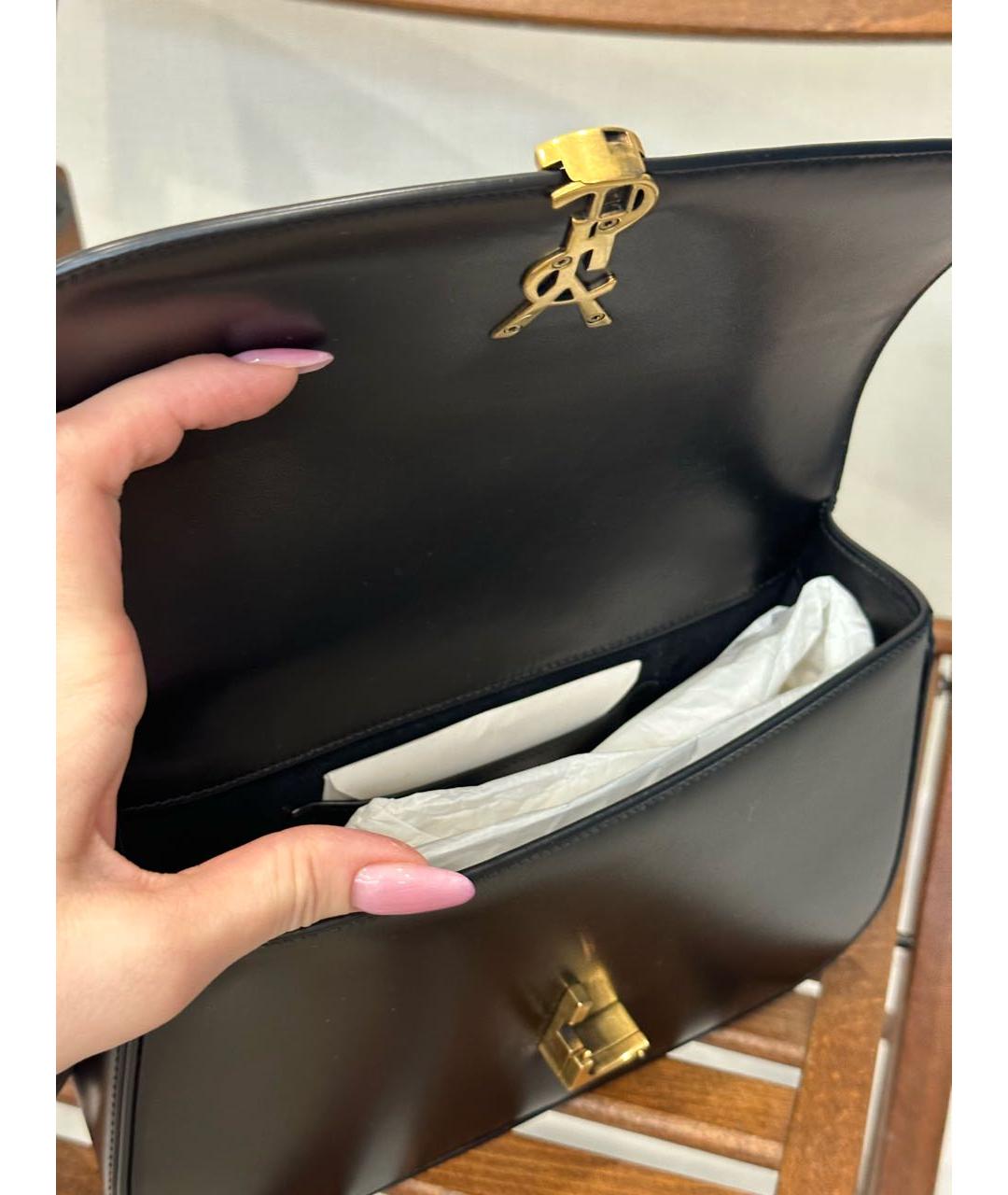 SAINT LAURENT Черная кожаная сумка через плечо, фото 7