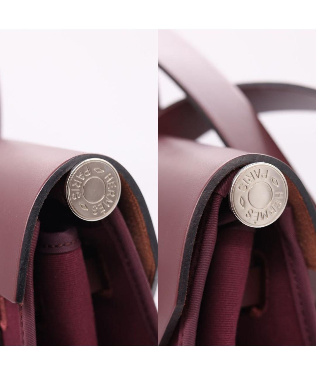 HERMES Бордовая тканевая сумка через плечо, фото 5