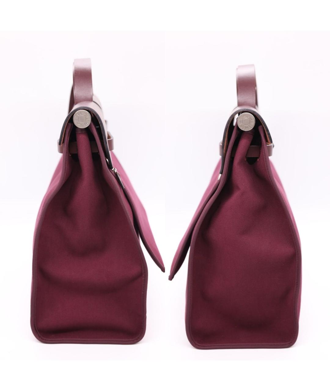 HERMES Бордовая тканевая сумка через плечо, фото 3