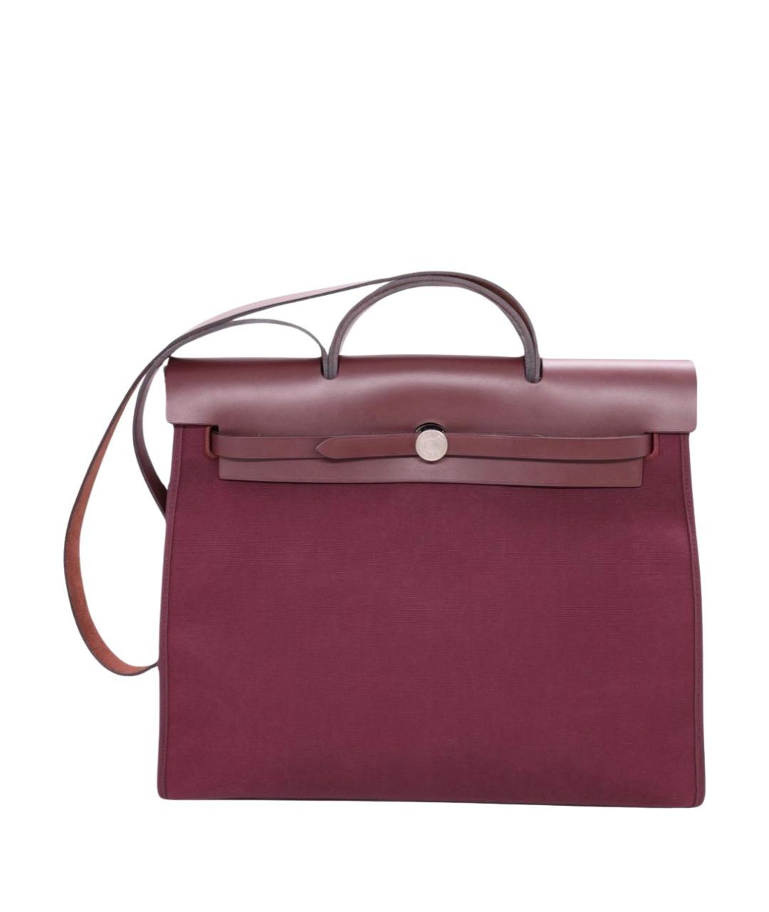 HERMES Бордовая тканевая сумка через плечо, фото 1