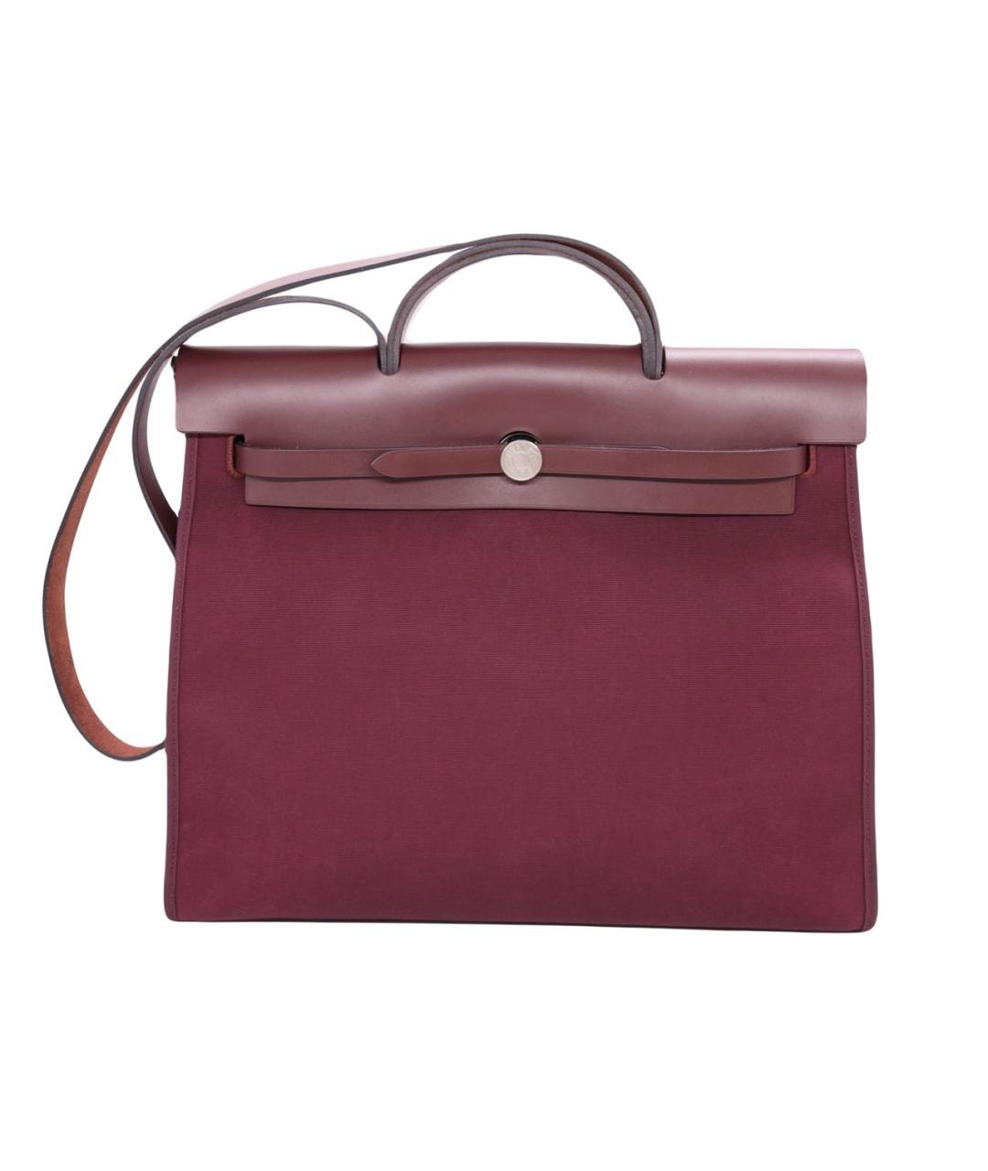HERMES Бордовая тканевая сумка через плечо, фото 9