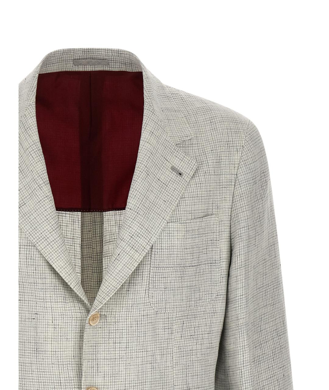 BRUNELLO CUCINELLI Серый льняной пиджак, фото 3