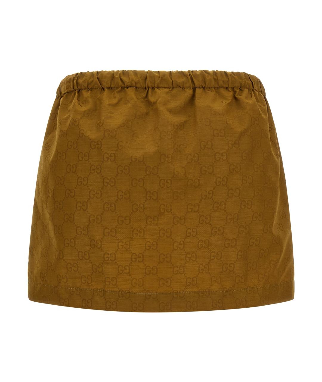 GUCCI Коричневая полиамидовая юбка мини, фото 2