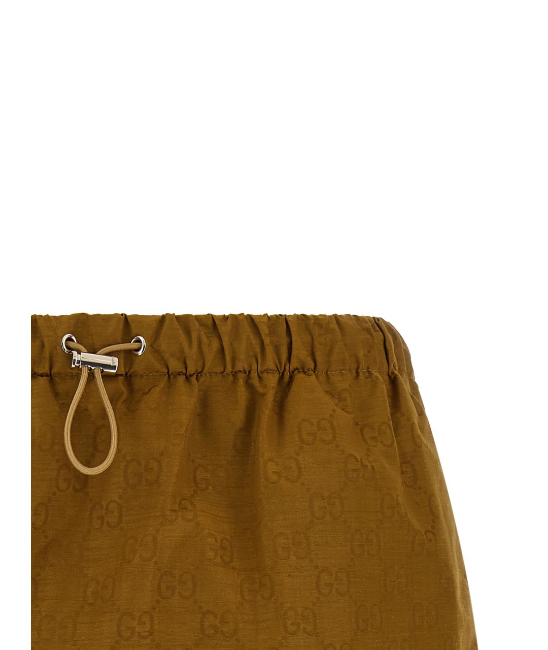 GUCCI Коричневая полиамидовая юбка мини, фото 3