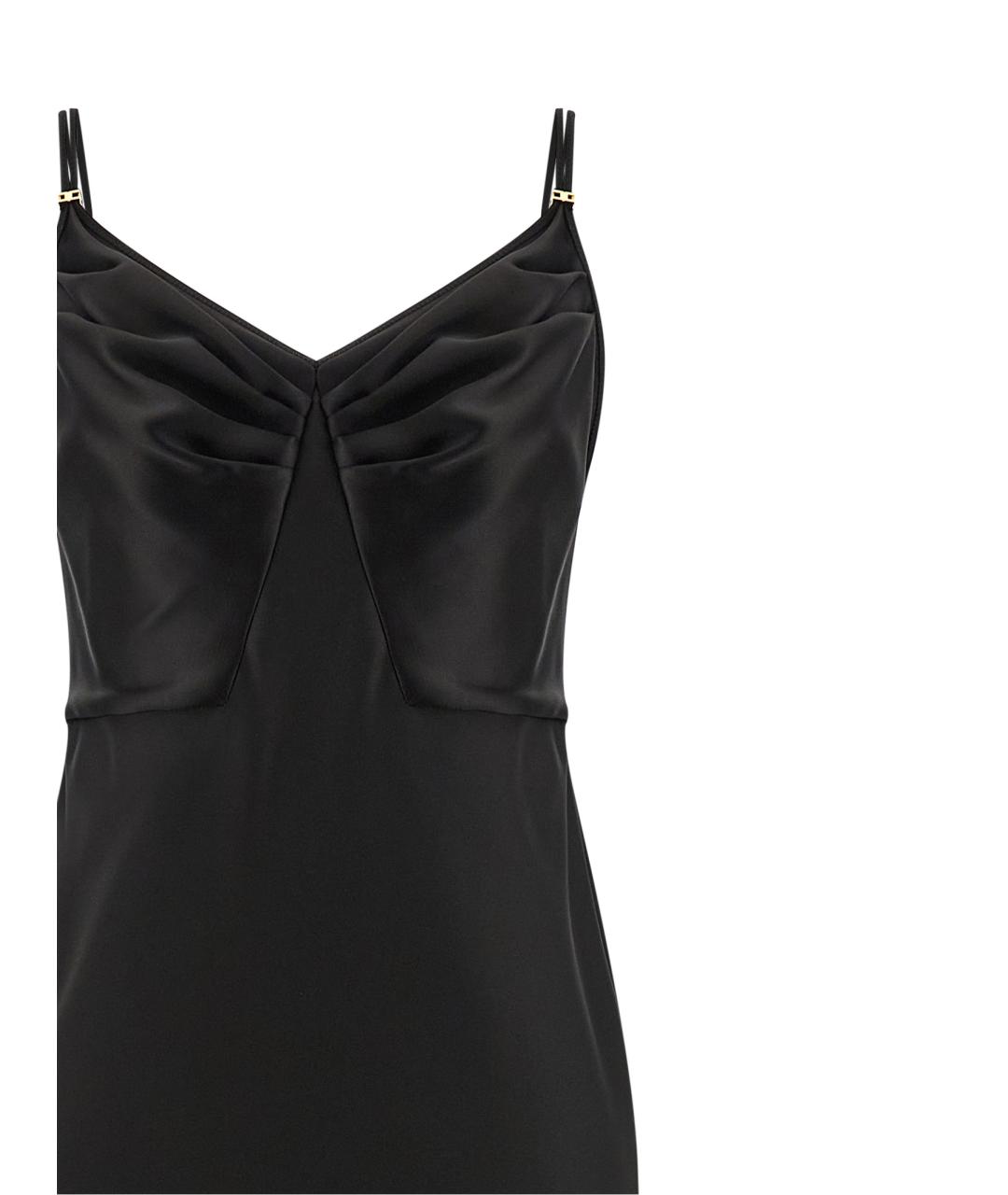 ELISABETTA FRANCHI Черное полиэстеровое вечернее платье, фото 3