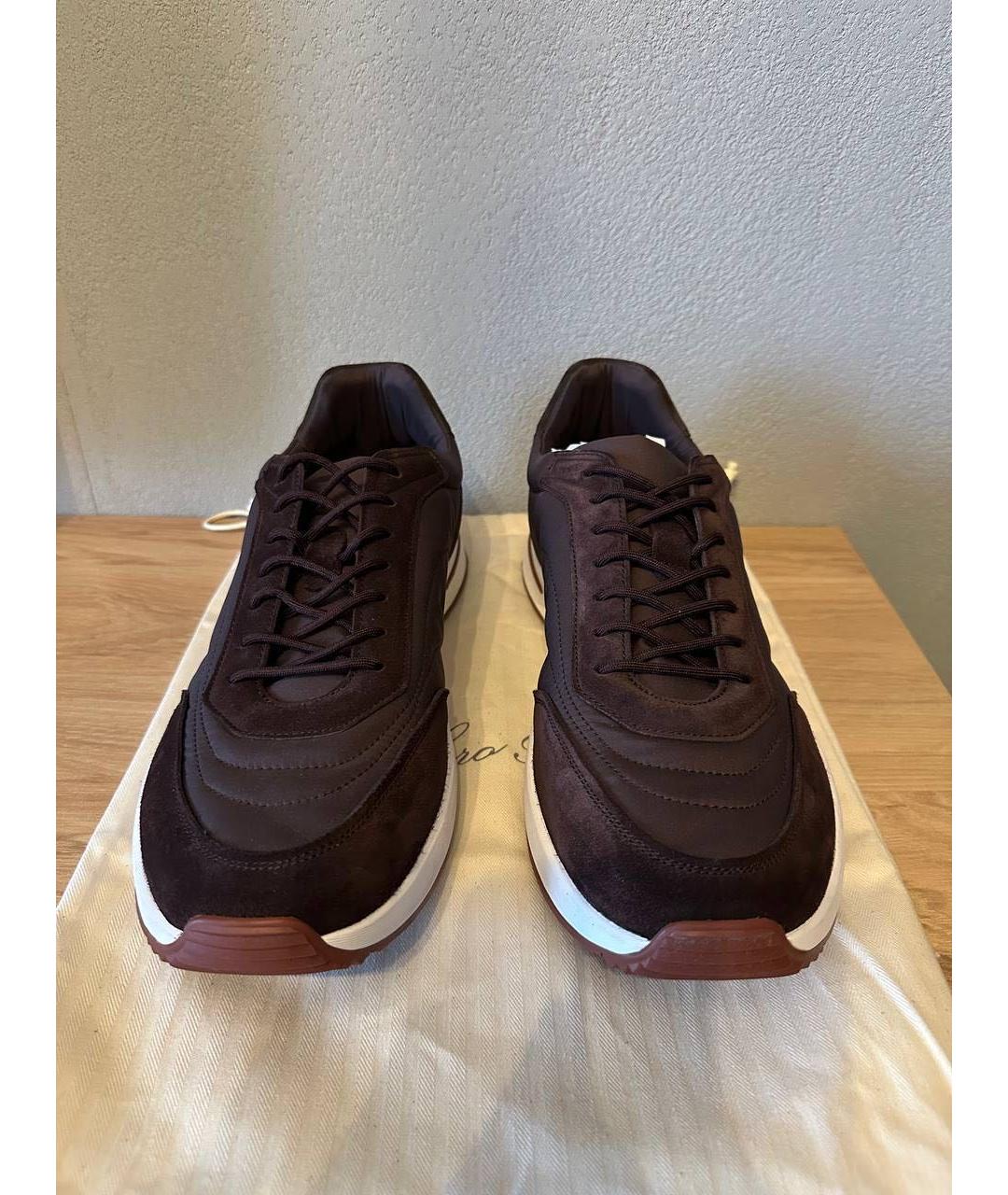 LORO PIANA Коричневые низкие кроссовки / кеды, фото 3