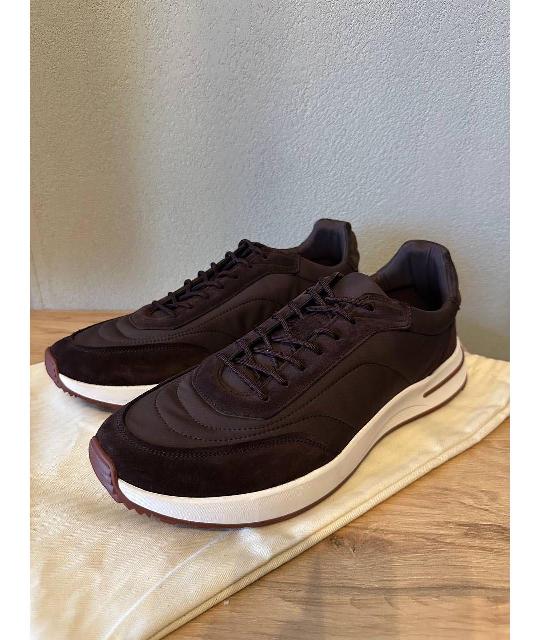 LORO PIANA Коричневые низкие кроссовки / кеды, фото 2