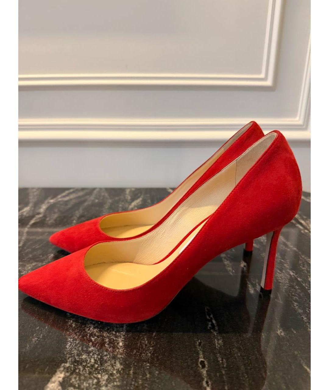 JIMMY CHOO Красные замшевые туфли, фото 3