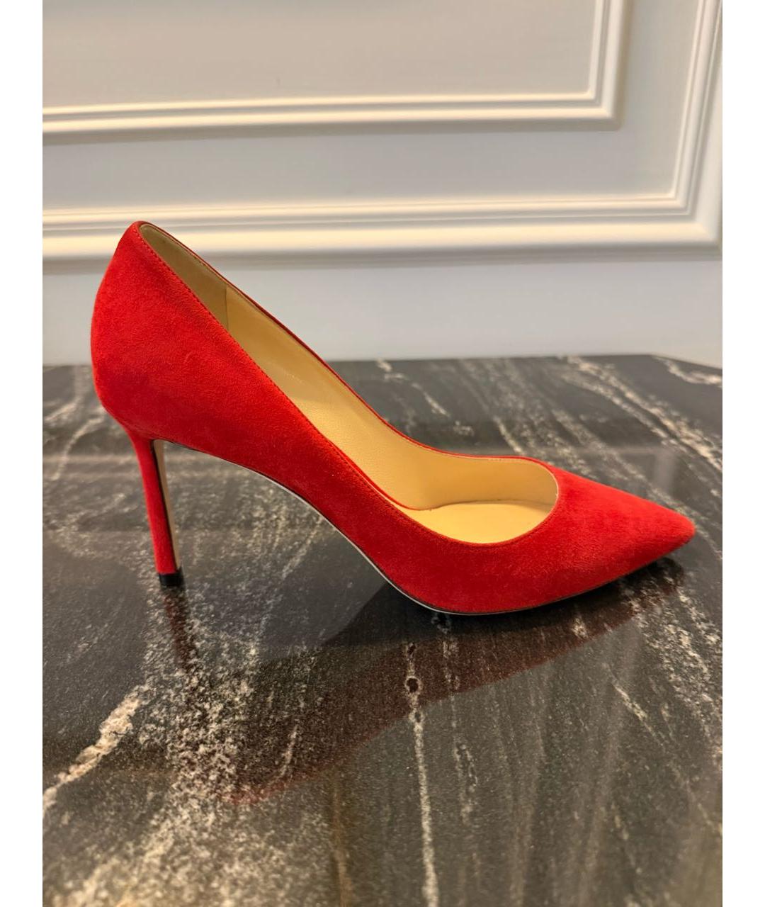 JIMMY CHOO Красные замшевые туфли, фото 5