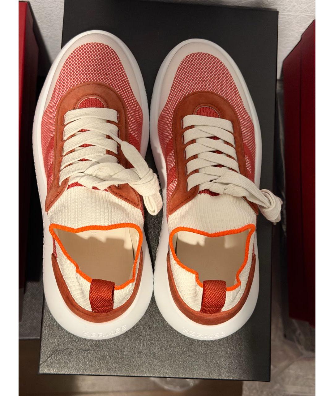 HERMES Красные кроссовки, фото 3