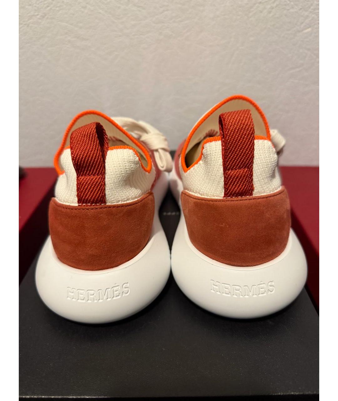 HERMES Красные кроссовки, фото 4