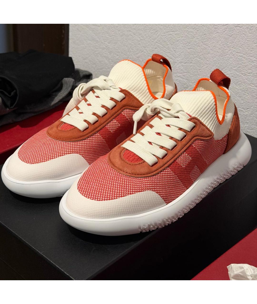 HERMES Красные кроссовки, фото 6