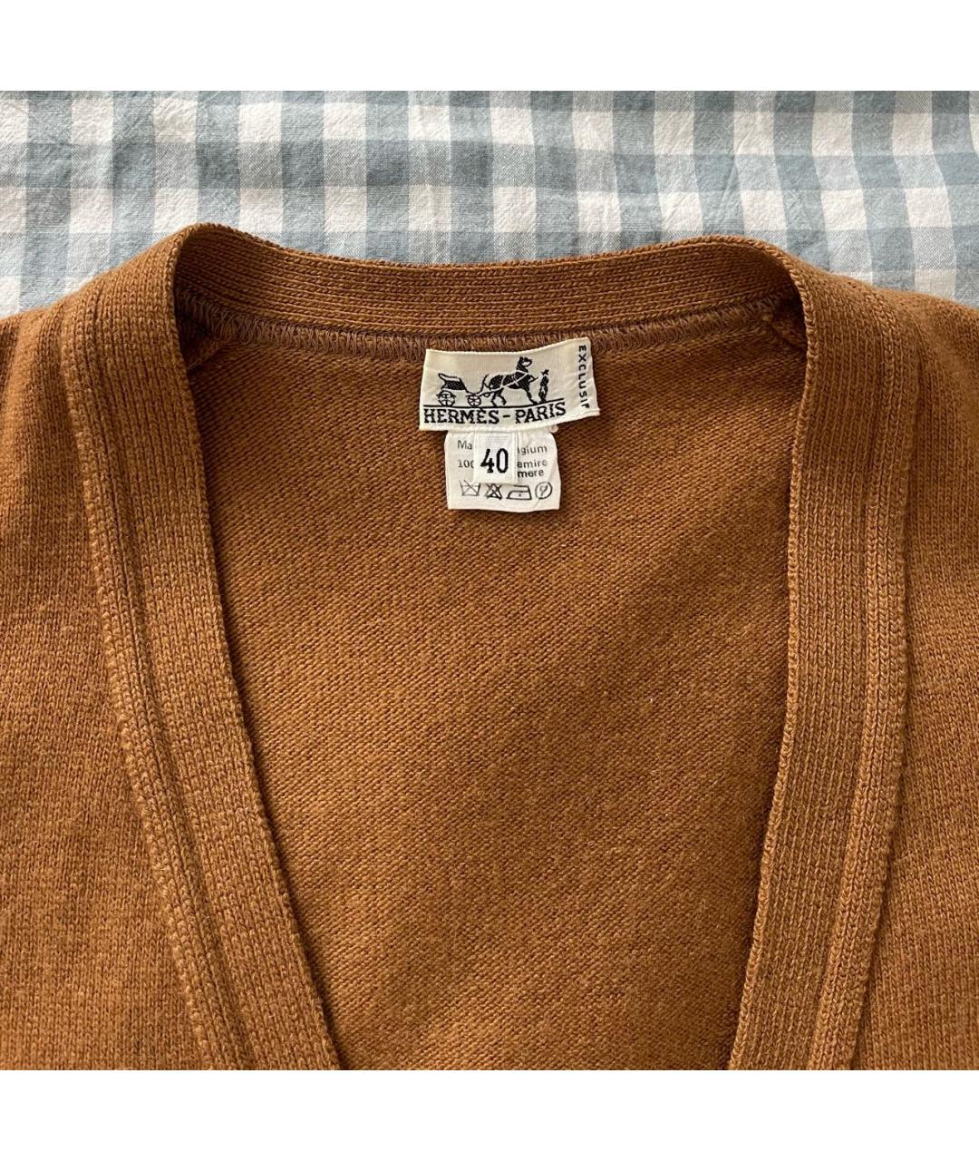 HERMES Бежевая кашемировая жилетка, фото 3