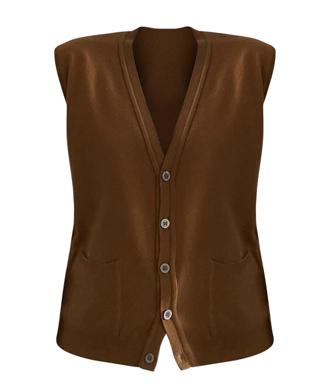 HERMES Бежевая кашемировая жилетка, фото 1