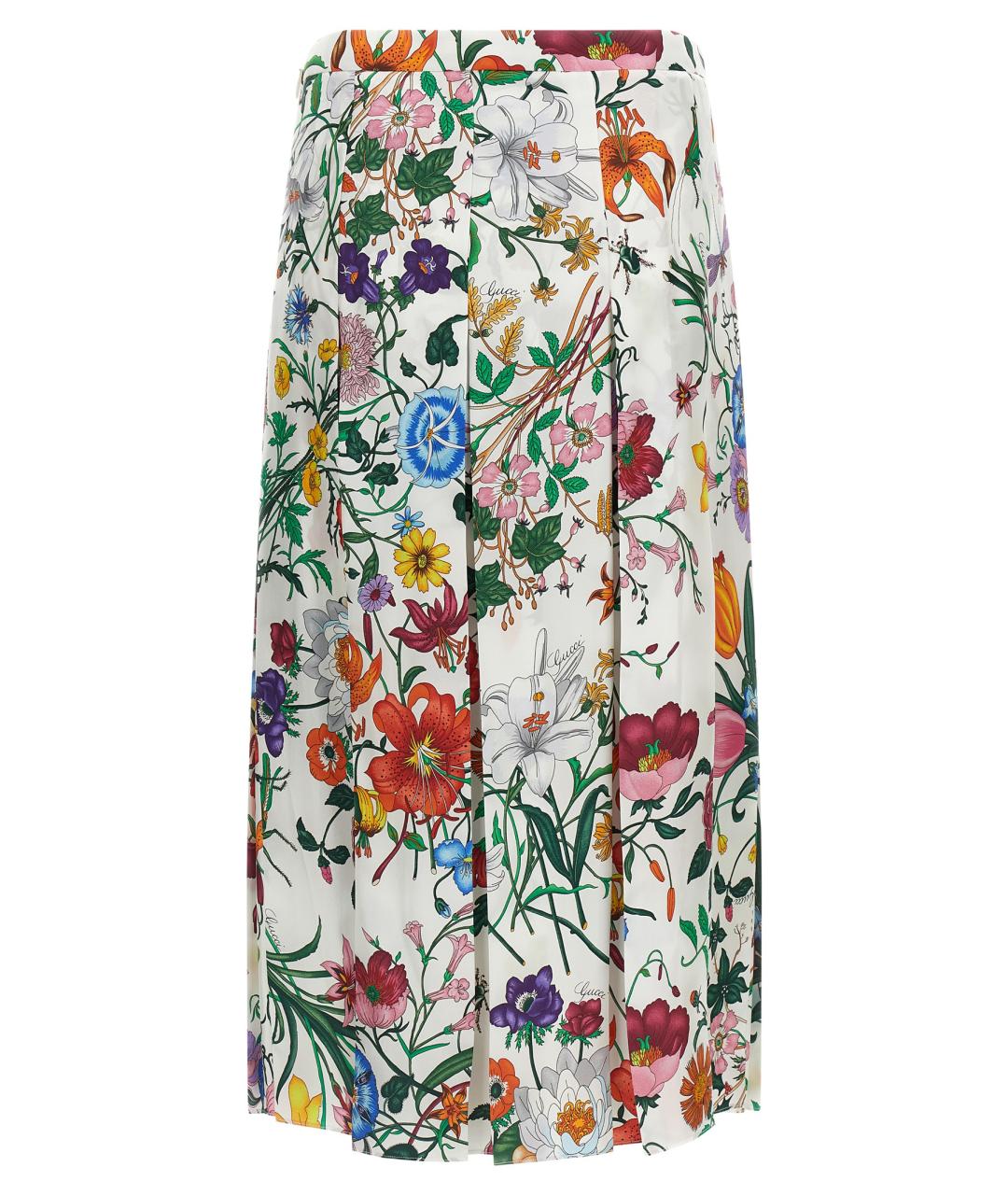 GUCCI Мульти шелковая юбка миди, фото 2