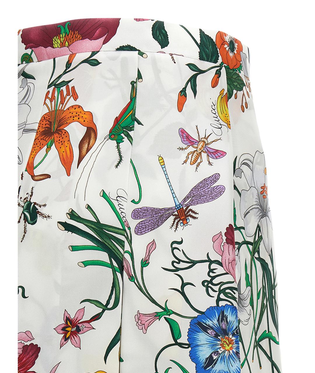 GUCCI Мульти шелковая юбка миди, фото 4