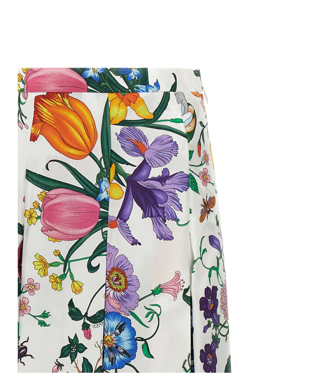 GUCCI Мульти шелковая юбка миди, фото 3