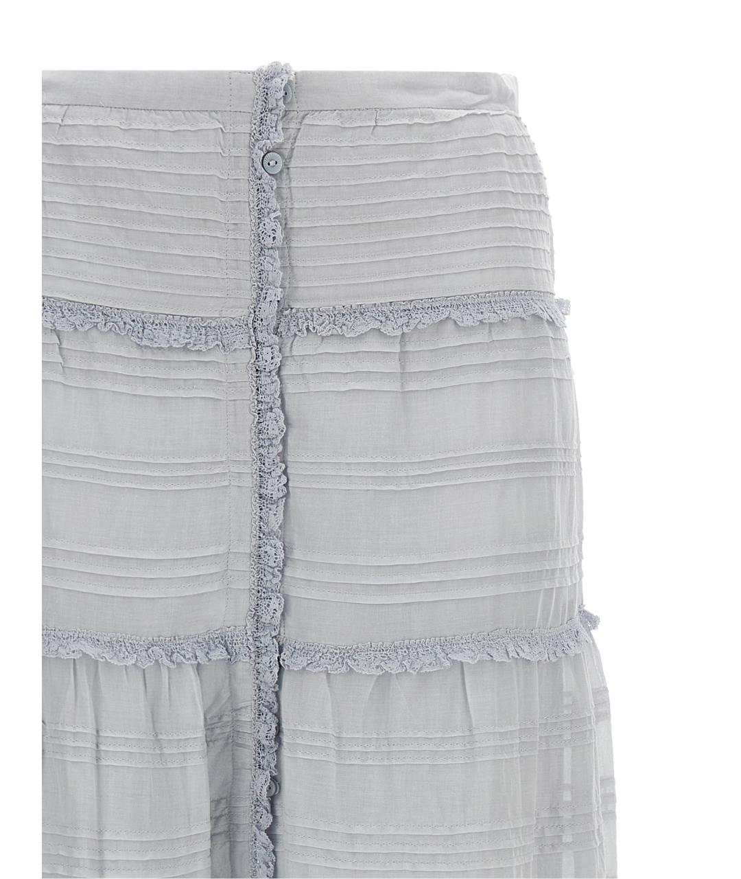 ISABEL MARANT ETOILE Голубая хлопковая юбка макси, фото 3