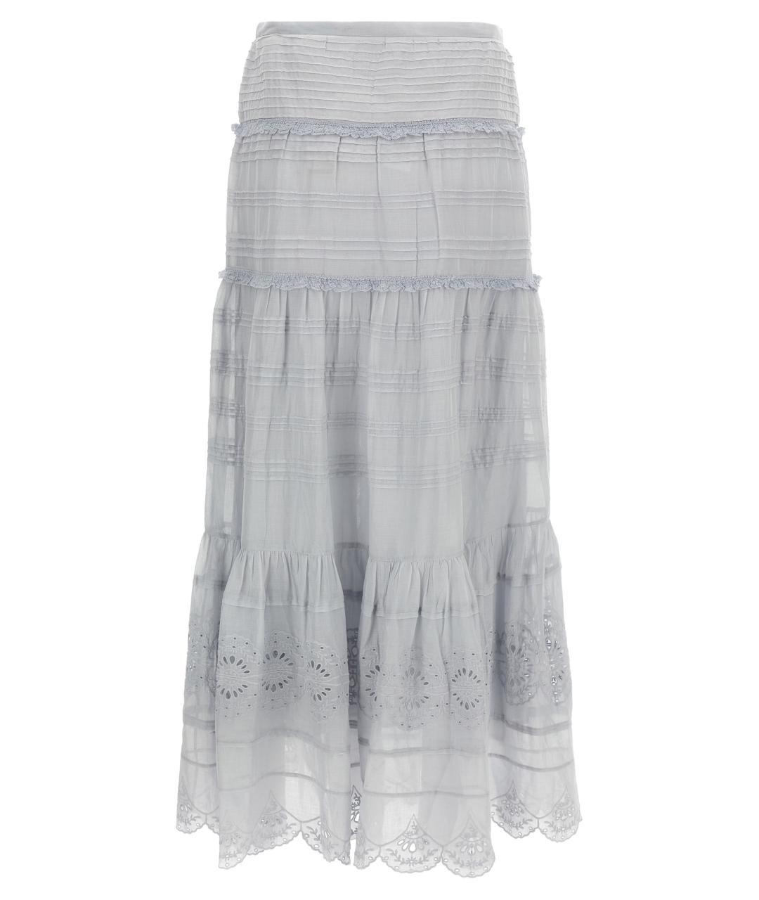 ISABEL MARANT ETOILE Голубая хлопковая юбка макси, фото 2