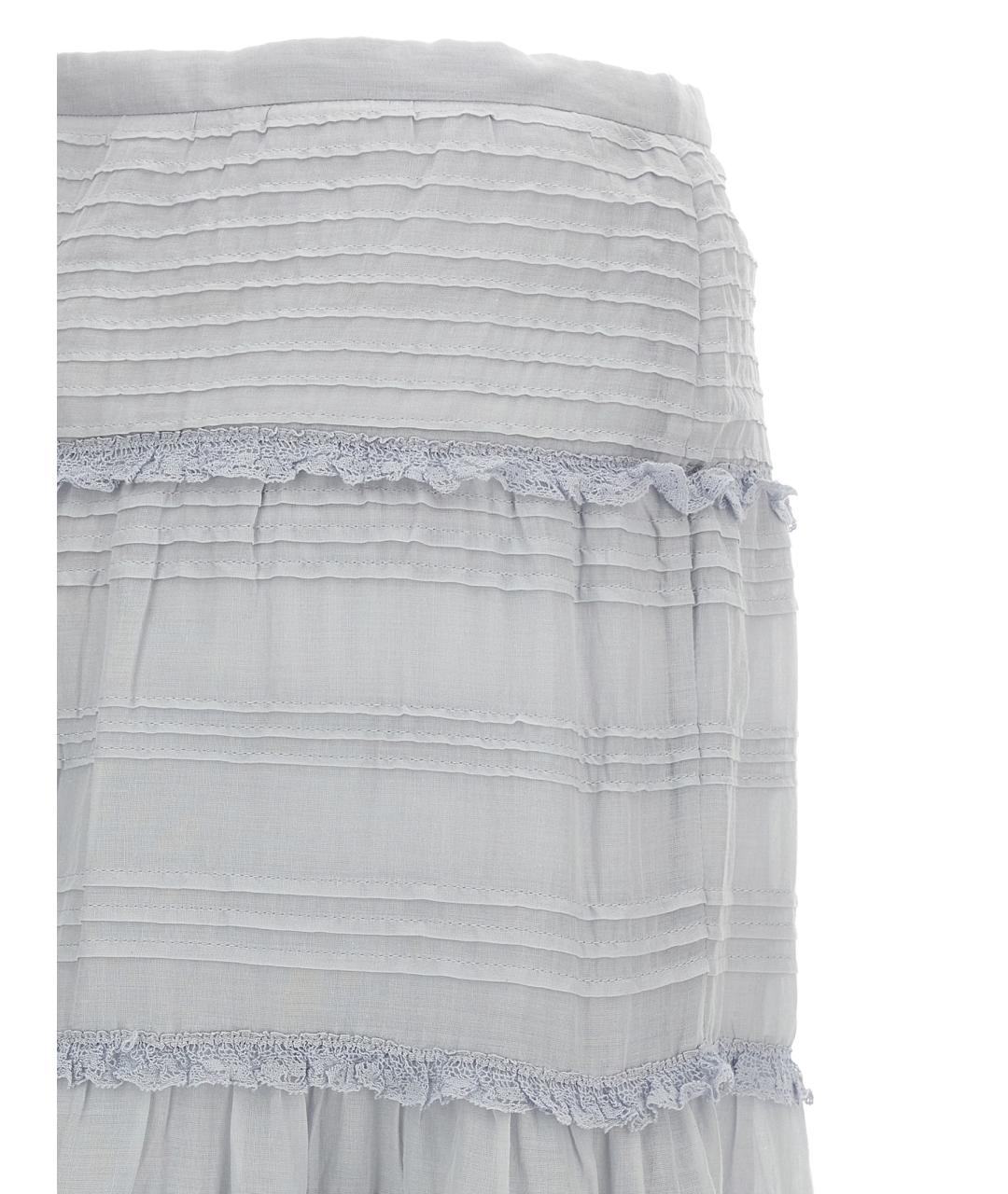 ISABEL MARANT ETOILE Голубая хлопковая юбка макси, фото 4