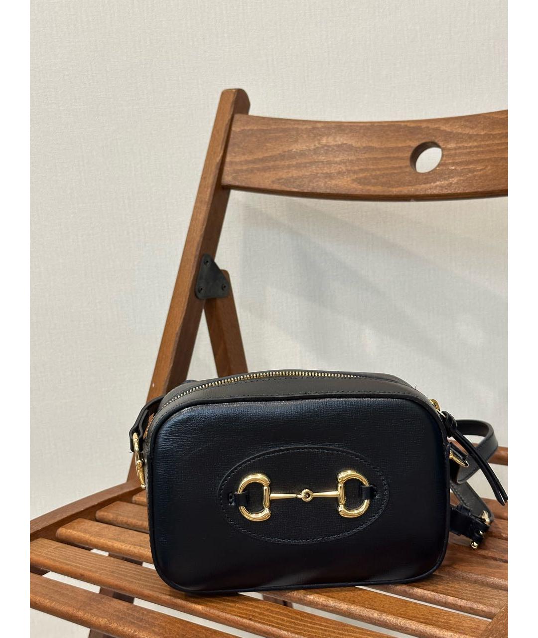 GUCCI Черная кожаная сумка через плечо, фото 2