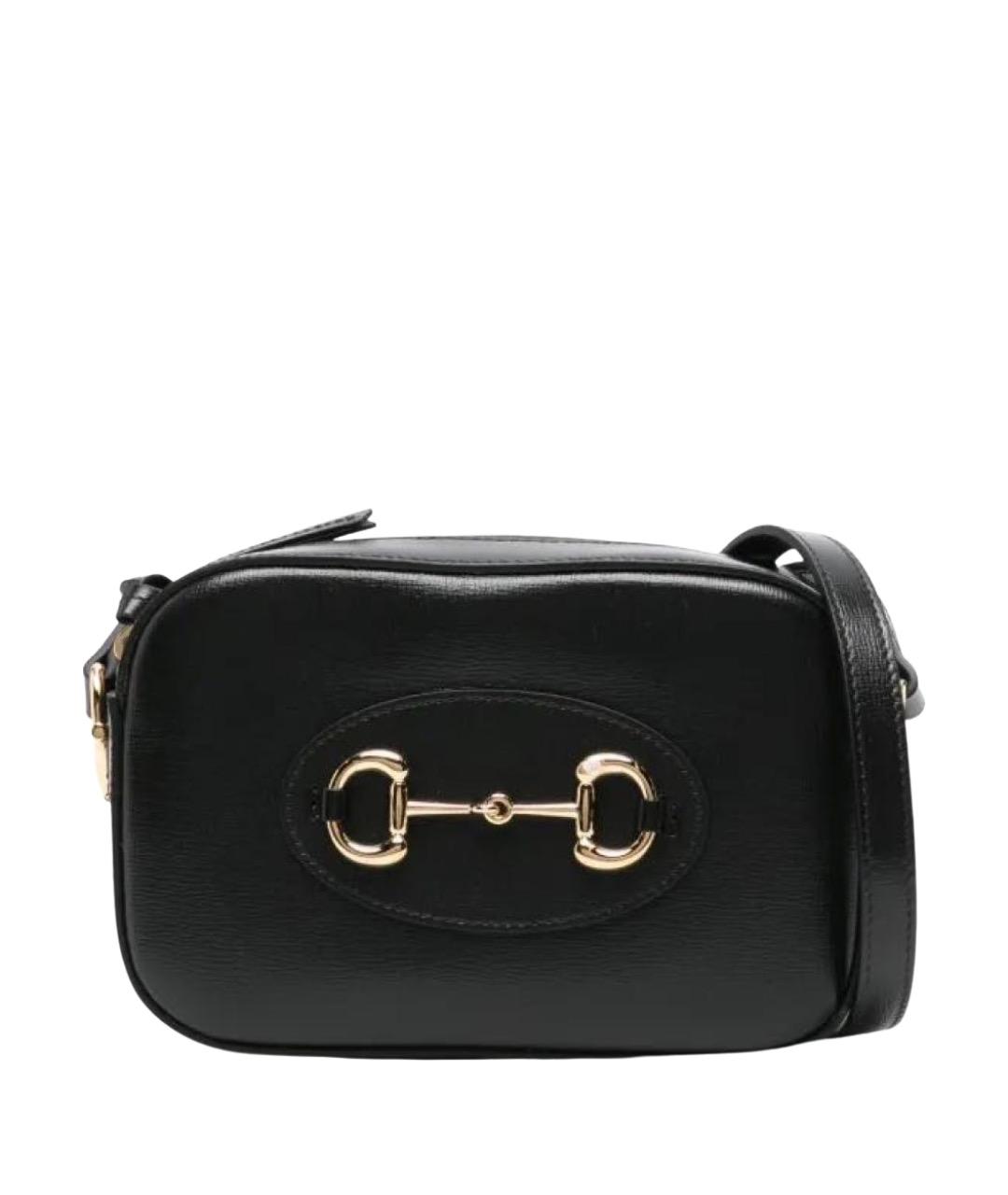 GUCCI Черная кожаная сумка через плечо, фото 1